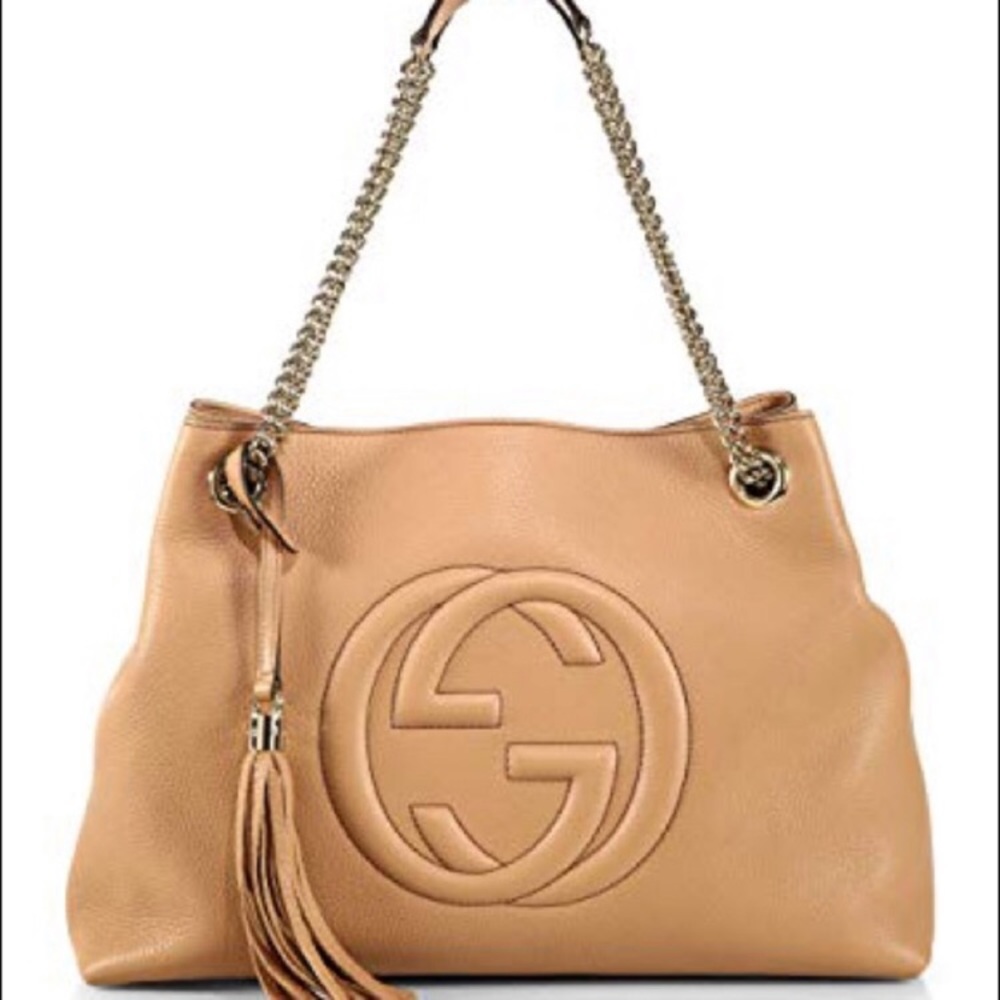 100% Authenic Gucci Soho double chain shoulder bag